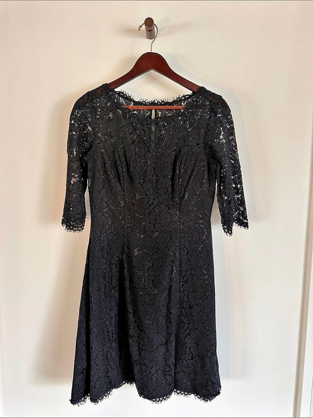 Eliza J Black Floral Lace Midi Dress Size 2